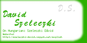 david szeleczki business card